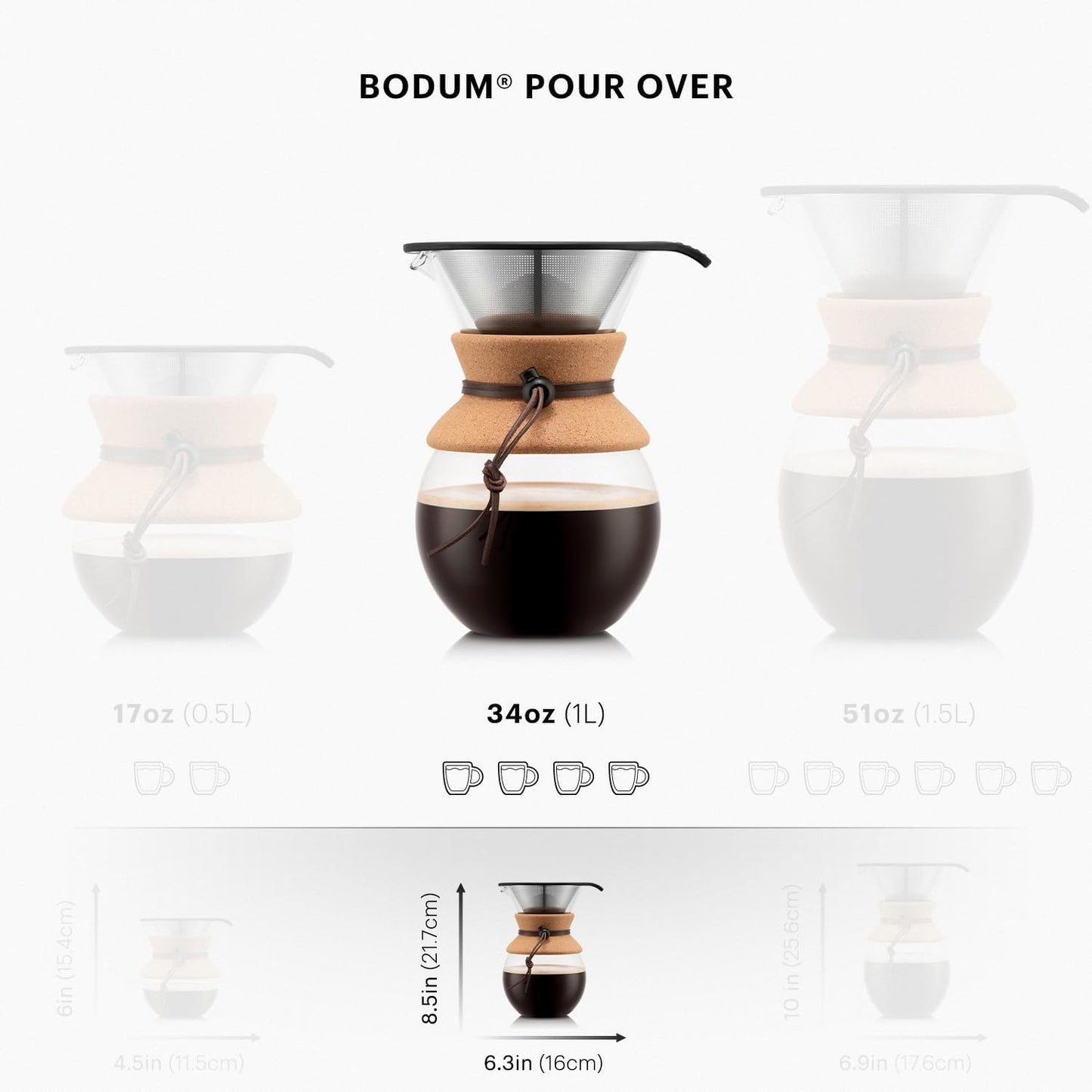 Bodum 34 Oz Pour Over Coffee Maker