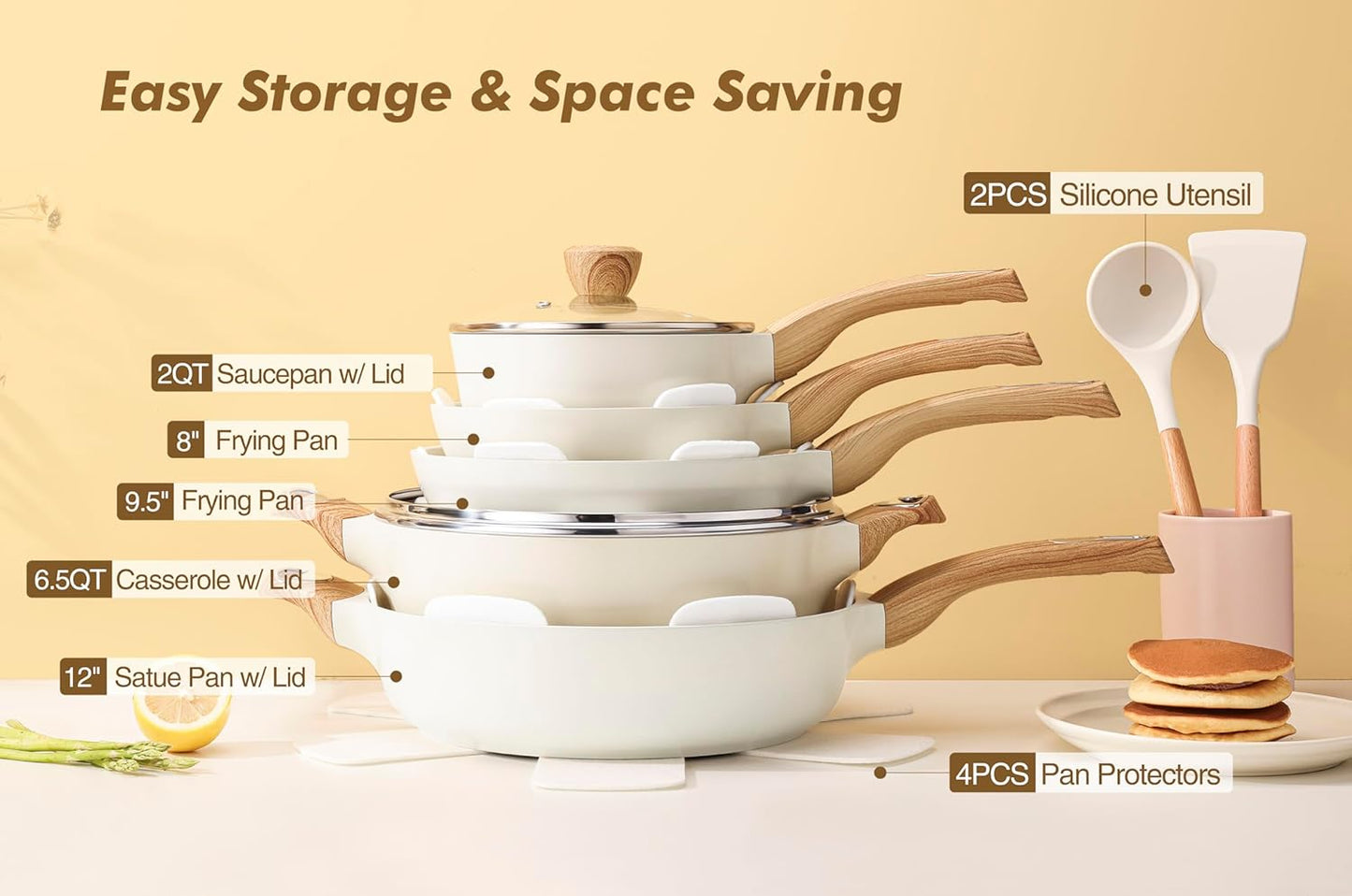 SENSARTE Ceramic Cookware Sets